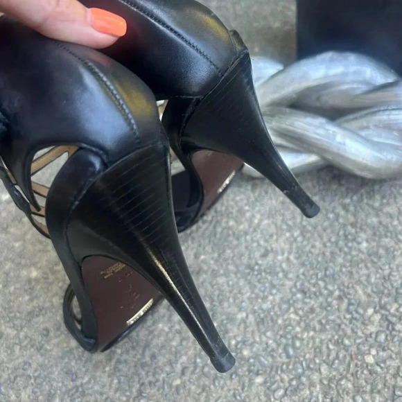 Cole Haan Black Leather Verona Strappy High Heel Sandals Size 10 - Picture 4 of 8